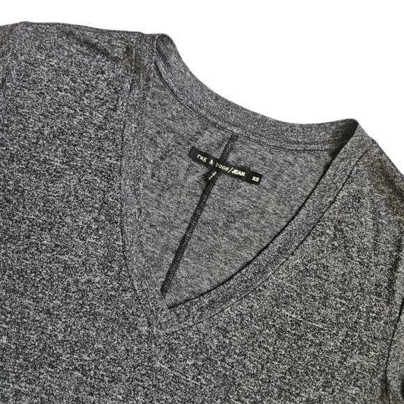 Rag & Bone Jean Dark Gray V-Neck Short Sleeve Tee Women's SZ X-Small Minimalist - Picture 8 of 12